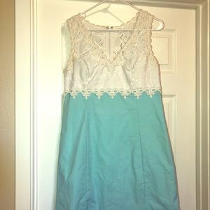 Lilly Pulitzer white and teal cutout sundress